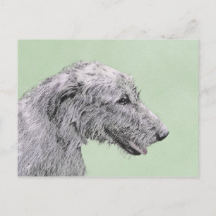 Irish Wolfhound Painting - Niedliche Original Dog  Postkarte