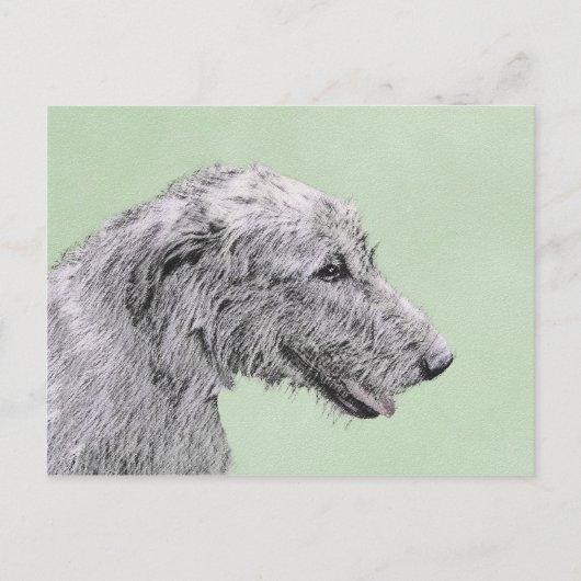 Irish Wolfhound Painting - Niedliche Original Dog Postkarte (Vorderseite)