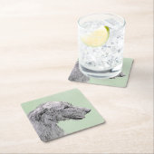 Irish Wolfhound Painting - Niedliche Original Dog Rechteckiger Pappuntersetzer (Vor Ort)