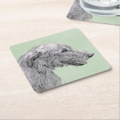 Irish Wolfhound Painting - Niedliche Original Dog Rechteckiger Pappuntersetzer (angewinkelt)