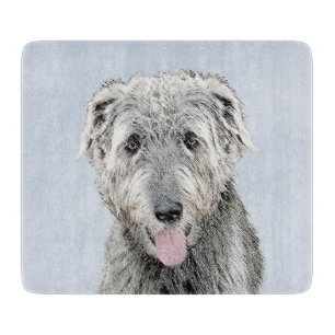 Irish Wolfhound Painting - Niedliche Original Dog  Schneidebrett