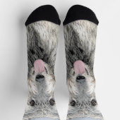 Irish Wolfhound Painting - Niedliche Original Dog Socken (Oben)