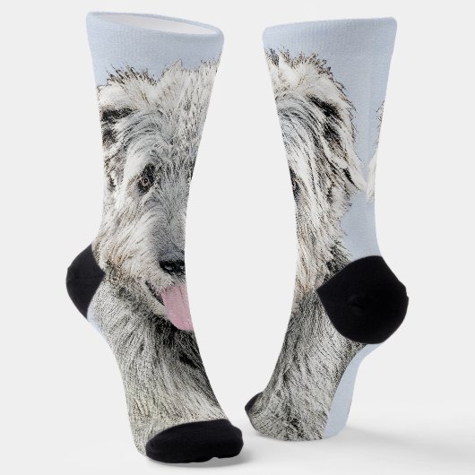 Irish Wolfhound Painting - Niedliche Original Dog Socken (Gewinkelt)