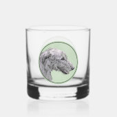 Irish Wolfhound Painting - Niedliche Original Dog  Whiskyglas (Rückseite)