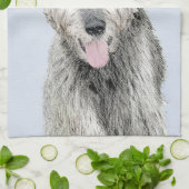 Irish Wolfhound Painting - Niedliche Original Hund Geschirrtuch (Gefaltet)