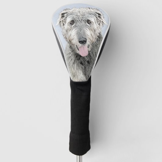 Irish Wolfhound Painting - Niedliche Original Hund Golf Headcover (Vorderseite)