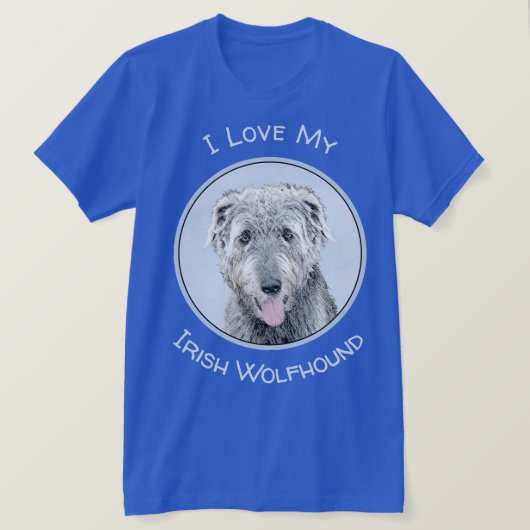 Irish Wolfhound Painting - Niedliche Original Hund T-Shirt (Design vorne)