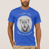 Irish Wolfhound Painting - Niedliche Original Hund T-Shirt (Vorderseite)