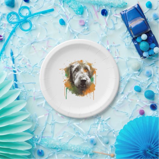 Irish Wolfhound Pappteller (Party)