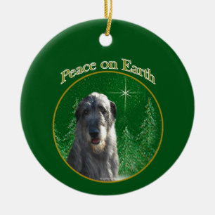 Irish Wolfhound Peace Schlüsselanhänger Keramik Ornament