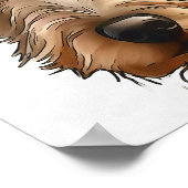 Irish Wolfhound Pet Portrait Black Kontur Art Poster (Ecke)