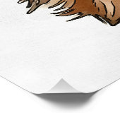 Irish Wolfhound Pet Portrait Black Kontur Art Poster (Ecke)