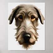 Irish Wolfhound Pet Portrait Painting Abgeschieden Poster (Vorne)
