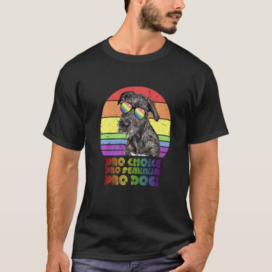 Irish Wolfhound Pro Choice Pro Feminism Pro Dogs L T-Shirt (Vorderseite)