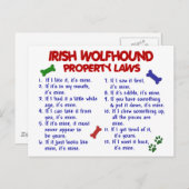 IRISH WOLFHOUND Property Laws 2 Postkarte (Vorne/Hinten)