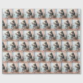 Irish Wolfhound Reading a Newspapier Geschenkpapier (Flach)