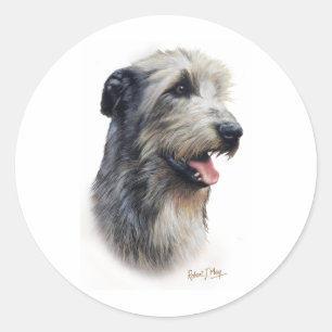 Irish Wolfhound Runder Aufkleber