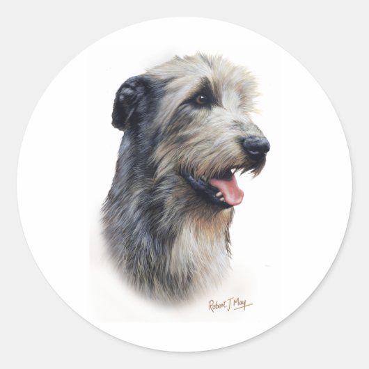 Irish Wolfhound Runder Aufkleber (Vorderseite)