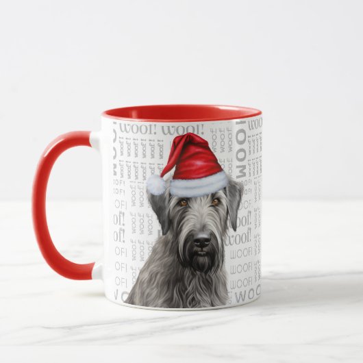 Irish Wolfhound Santa Dog Woof Background Tasse (Links)