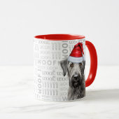 Irish Wolfhound Santa Dog Woof Background Tasse (VorderseiteRechts)