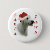 Irish Wolfhound Santa Paws Button (Vorderseite)