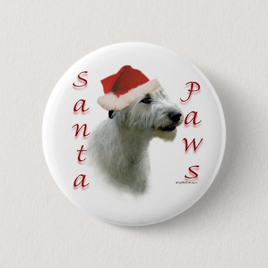 Irish Wolfhound Santa Paws Button (Vorderseite)