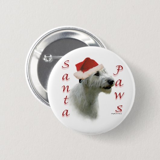 Irish Wolfhound Santa Paws Button (Vorne & Hinten)