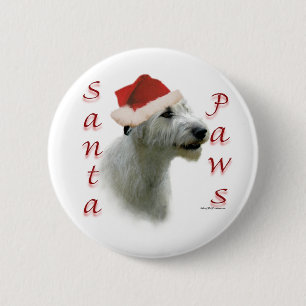 Irish Wolfhound Santa Paws Button