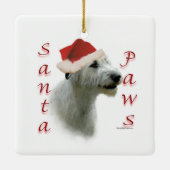 Irish Wolfhound Santa Paws Keramikornament (Rückseite)