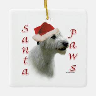 Irish Wolfhound Santa Paws Keramikornament