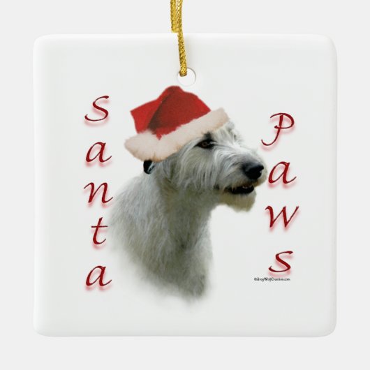 Irish Wolfhound Santa Paws Keramikornament (Vorderseite)