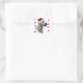 Irish Wolfhound Santa Paws Runder Aufkleber (Tasche)