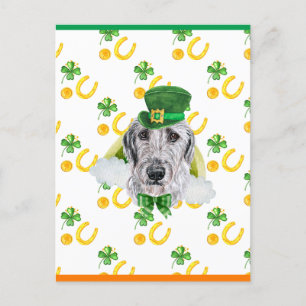 Irish Wolfhound Shamrock St. Patricks Tag Feiertagspostkarte