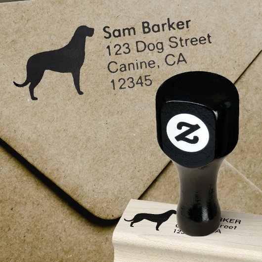 Irish Wolfhound Silhouette Rücksendeadresse Gummistempel