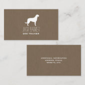 Irish Wolfhound Silhouette Visitenkarte (Vorne/Hinten)