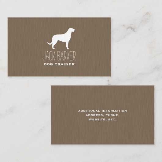 Irish Wolfhound Silhouette Visitenkarte (Vorne/Hinten)