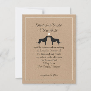 Irish Wolfhound Silhouetten Hochzeits-Einladung Einladung
