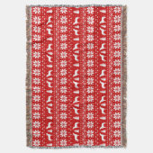 Irish Wolfhound Silhouetten Weihnachtsmuster Red Decke (Vorderseite Vertikal)