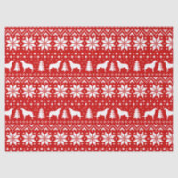 Irish Wolfhound Silhouetten Weihnachtsmuster Red