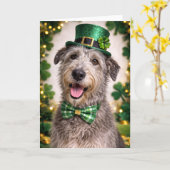 Irish Wolfhound St. Patrick’s Day Card  Karte (Gelbe Blume)