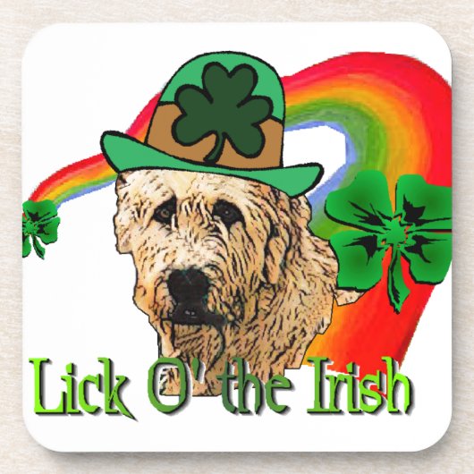 Irish Wolfhound St Patricks Getränkeuntersetzer (Vorderseite)