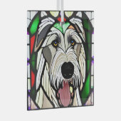Irish Wolfhound "Stains Glass" Ornament Aus Glas (Vorderseite Rechts)