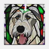 Irish Wolfhound "Stains Glass" Ornament Aus Glas (Rückseite)
