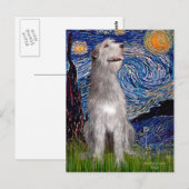 Irish Wolfhound - Starry Night (Vert) - Maßgeschne Postkarte (Vorne/Hinten)