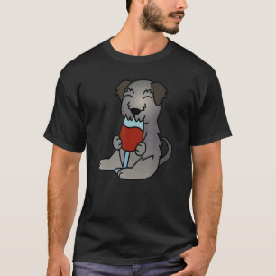 Irish Wolfhound trinkt Wein Hund T-Shirt