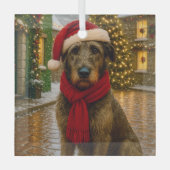Irish Wolfhound Urlaub Ornament Aus Glas (Vorderseite)
