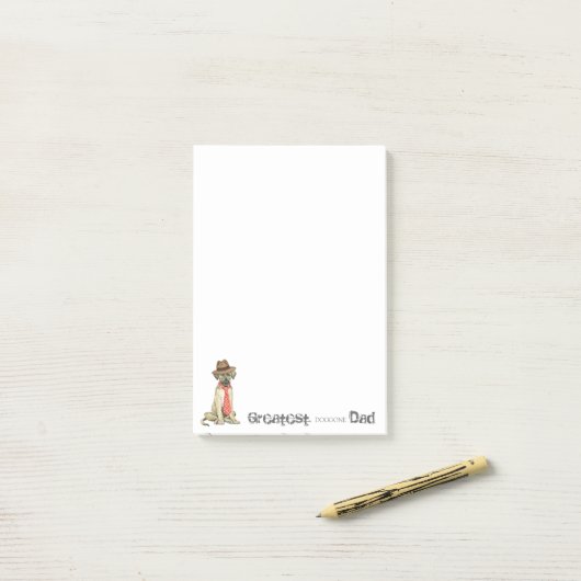 Irish Wolfhound Vater Post-it Klebezettel (Auf Schreibtisch)