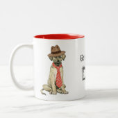 Irish Wolfhound Vater Zweifarbige Tasse (Links)