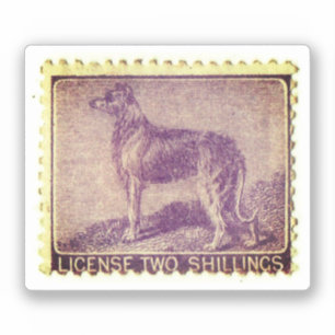 Irish Wolfhound Vintage Briefmarke Aufkleber