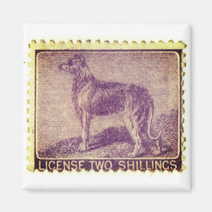 Irish Wolfhound Vintage Briefmarke Magnet